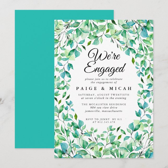 We''re Engaged Tropical Engagement Announcement (Front/Back)
