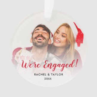 We're Engaged Wedding Couple Christmas Ornament