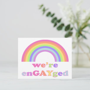 We're enGAYged - LGBT / Gay Pride Rainbow Postcard