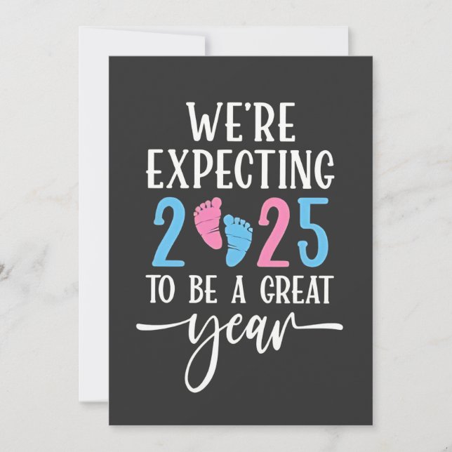 We're Expecting 2025 to Be a Great Year Couples Holiday Card (Front)