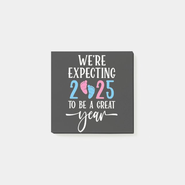 We're Expecting 2025 to Be a Great Year Couples Post-it Notes (Front)