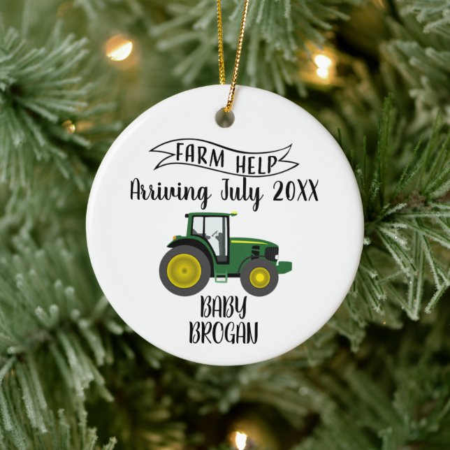We're Expecting Baby Announcement Ceramic Ornament (Tree)
