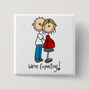 We're Expecting Baby Tshirts and gifts 2 Inch Square Button
