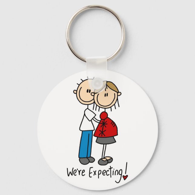 We're Expecting Baby Tshirts and gifts Keychain (Front)
