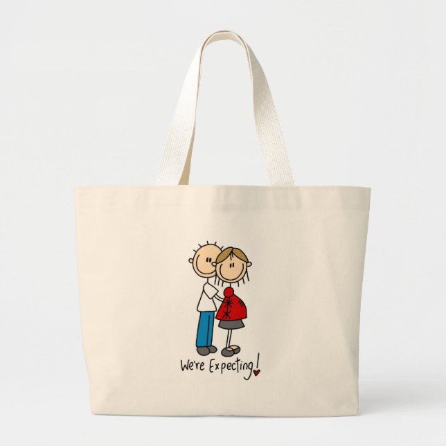 We're Expecting! Pregnant Stick Figure Bag (Front)