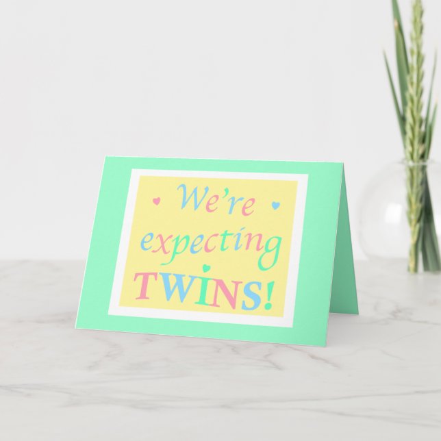 "We're expecting TWINS!" Announcement (Front)