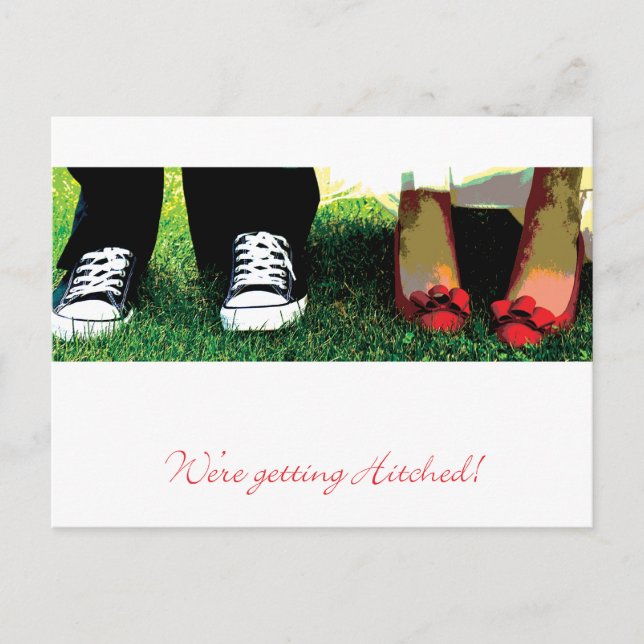 We're getting Hitched Postcard (Front)