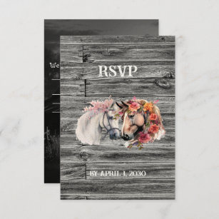 We're Getting Hitched Western Wedding RSVP Card