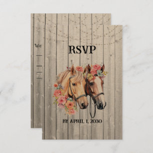 We're Getting Hitched Western Wedding RSVP Card