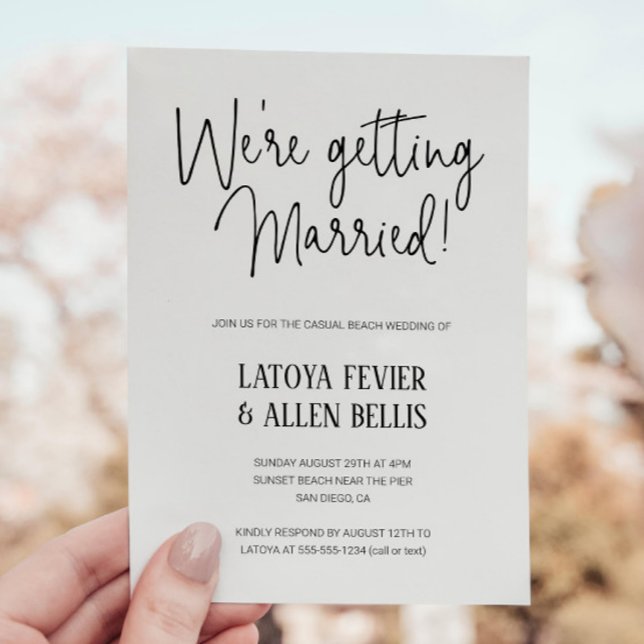 We're Getting Married Casual Beach Wedding Invitation (Creator Uploaded)