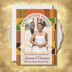 WE'RE GETTING MARRIED Ghanaian Kente WEDDING  Invitation