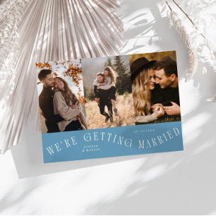 We're Getting Married Multi Photo Denim Blue Save The Date