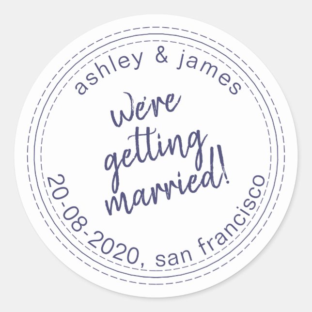 We're Getting Married Save the Date Envelope Seal (Front)
