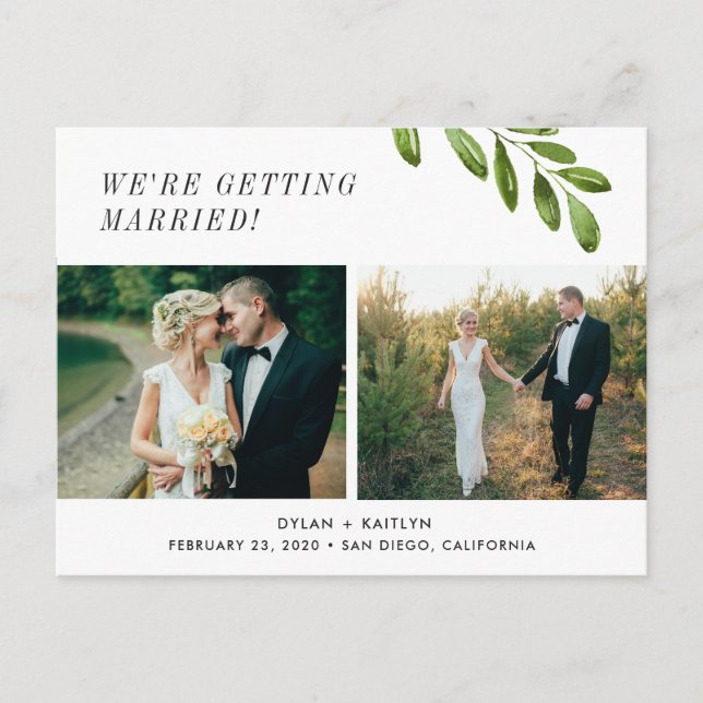 We're getting married Save the Date Postcard (Front)