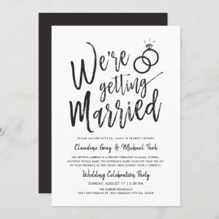 We're Getting Married   Wedding After Party  Invit Invitation