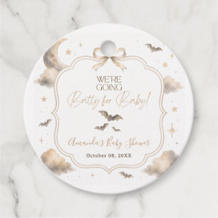 We're Going Batty for Baby Moon Bat Baby Shower Favour Tags