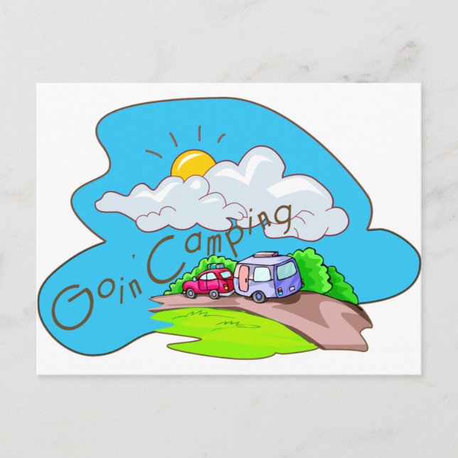 We're Going Camping Postcard (Front)