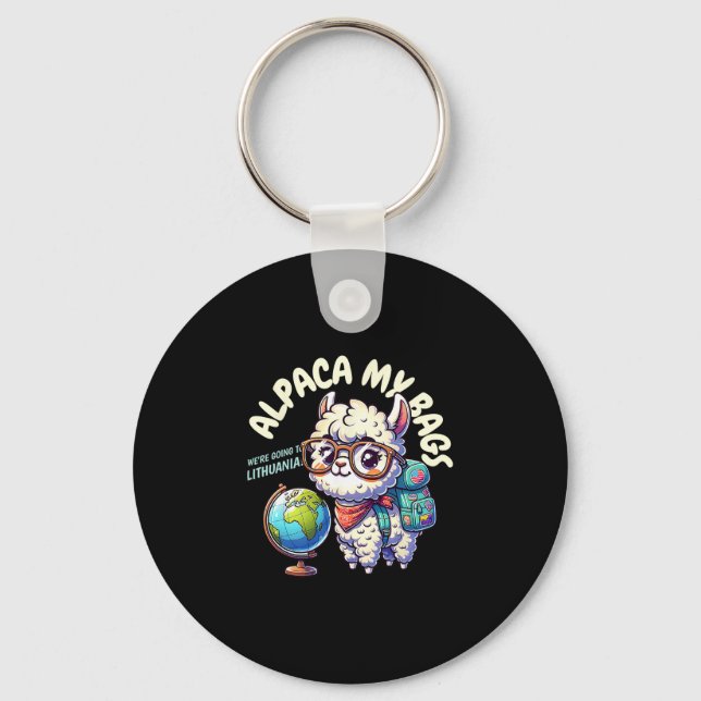 We're Going To Lithuania! Funny Matching Vilnius  Keychain (Front)