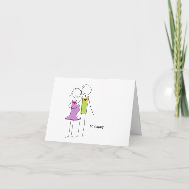 "We're Having a Baby" Note Cards, couple Holiday Card (Front)