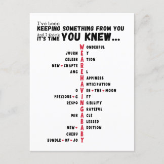 We're Having A Baby - Unique Baby Reveal Postcard