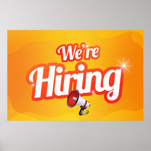 We're Hiring Megaphone Poster