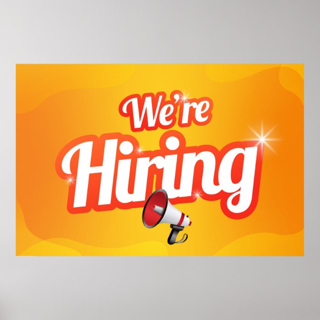 We're Hiring Megaphone Poster (Front)