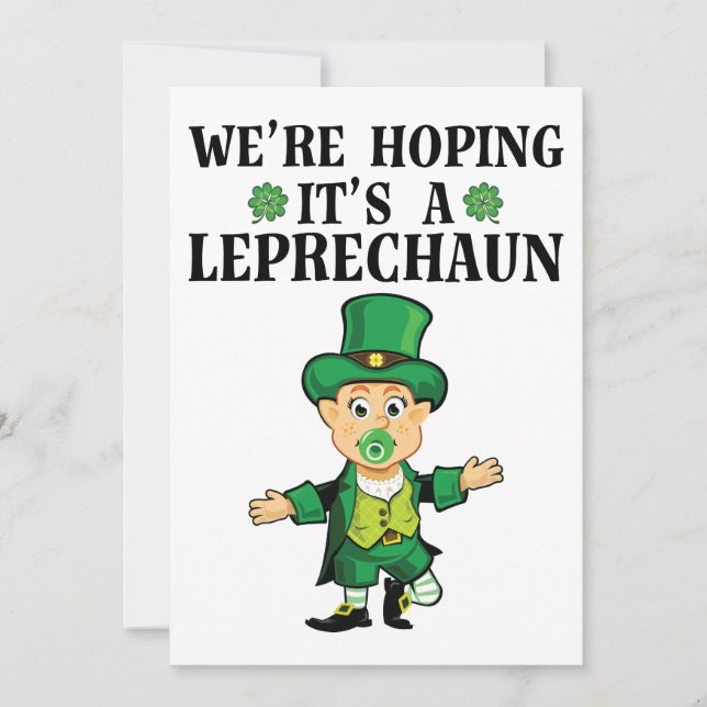 We're Hoping It's A Leprechaun St Patricks Day Invitation (Front)