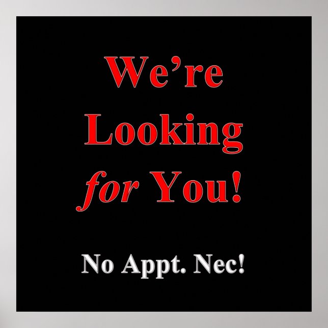 We're Looking for You Haircut Sale Poster Matte (Front)