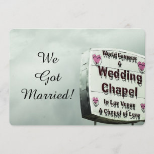 "We're Married"  Las Vegas Eloped  nnouncement Invitation