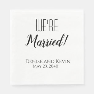 We're Married Personalized Wedding Napkins