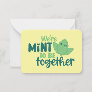 We're Mint To Be Funny Pun Cute Valentine's Day Card