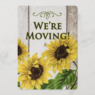 We're Moving Announcement-Retro Sunflowers Announcement