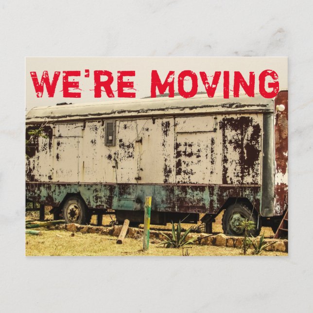 We're Moving Funny Change of Address Postcard (Front)