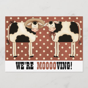 We're Moving! Funny Country Cows Housewarming Invitation