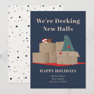 We're Moving New Address Navy Holiday Card