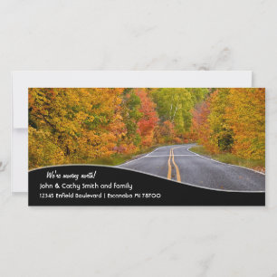 We're moving north Autumn road scene Announcement