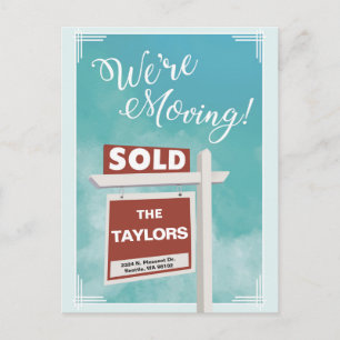 We're Moving Relocation Announcement Postcard