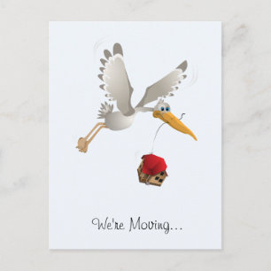 We're Moving Stork! Announcement Postcard