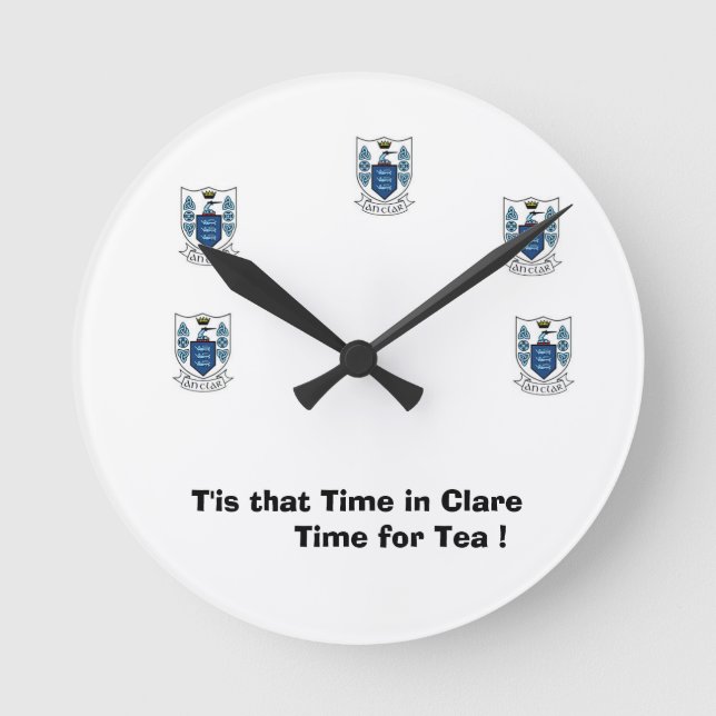 Were on Clare Time-Time for a Cuppa. Round Clock (Front)