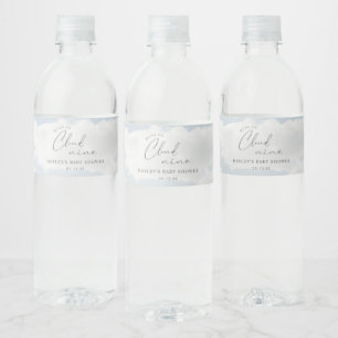 We're On Cloud 9 Baby Shower Favour Water Bottle Label