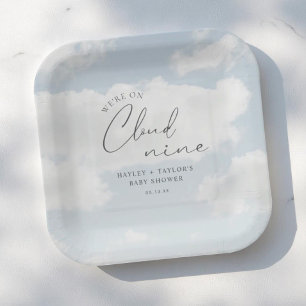 We're On Cloud 9 Baby Shower Paper Plate