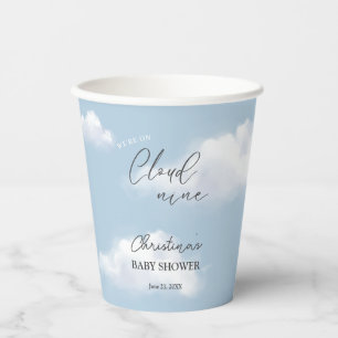 We're on Cloud 9 Blue Boy Baby Shower Paper Cups
