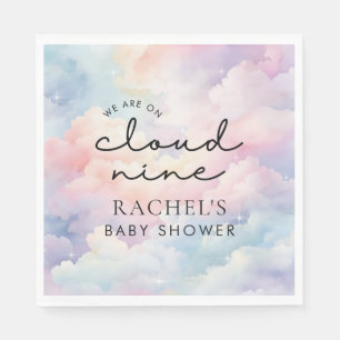 We're On Cloud 9 Dreamy Pastel Baby Shower Napkin