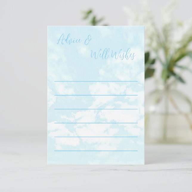 We're On Cloud Nine Baby Shower Advice Card (Standing Front)