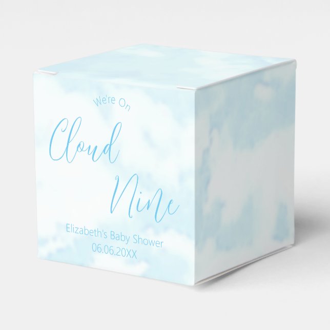 We're On Cloud Nine Baby Shower Favor Box (Front Side)
