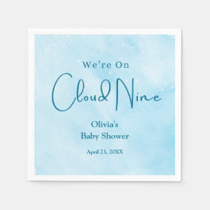 We're on Cloud Nine Boy Baby Shower Napkin