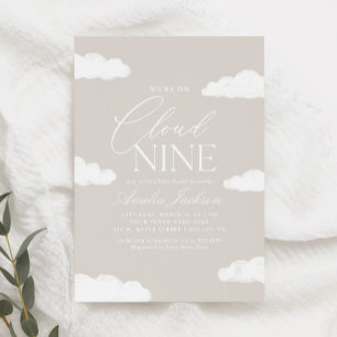 We're On Cloud Nine Gender Neutral Baby Shower Invitation