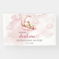 We're on cloud nine pink girl Baby Shower