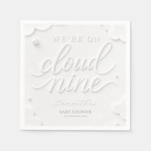We're on Cloud Nine White Clouds Baby Shower Napkin