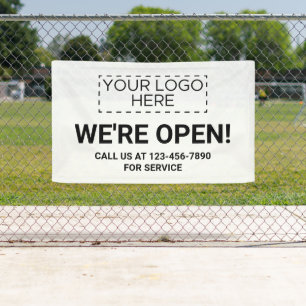 We're Open Business Logo Banner